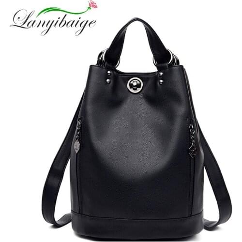 2020 New PU Fashion Women Backpack High Quality Youth Leather Backpack for Teenage Girls Female School Shoulder Bag Bagpack
