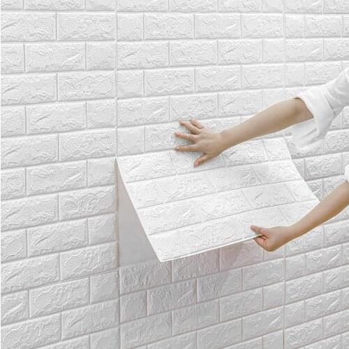 Wallpapers 3D Brick Pattern for TV background Living Room Bedroom Wall Decor DIY Self-adhesive Waterproof PE Foam Wall Stickers