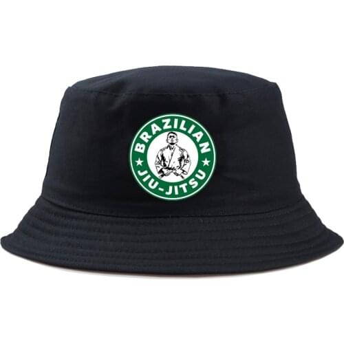 Brazilian jiu jitsu Bucket Hat Men Women Summer funny cartoon Panama Bucket Cap bob Hat Hip Hop Fishing Fisherman Hat girl boy