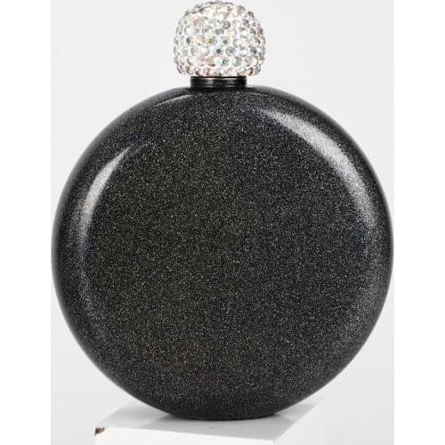 140ml Portable Stainless Steel Wine Alcohol Liquor Flask Creative Crystal Lidleisure Durable Practical Convenience Home