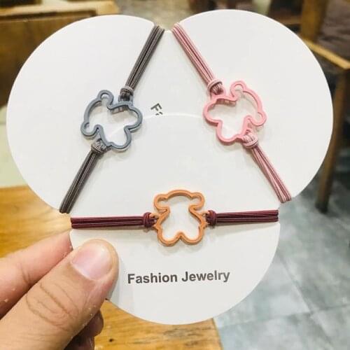 2021 New Arrival High Quality Hot Selling Fashion Hollowed Bear Hair Band Pony Tail Hair Rope High Elastic Hair Rings Headpiece