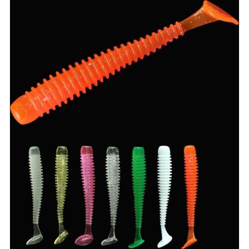 7cm 2g 10pcs/bag grub lure jig head hook fishing bait PVC swimbait soft lure fishing worm lure