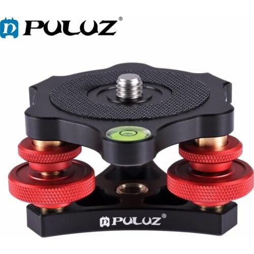 PULUZ DSLR Camera Leveling Base Head Tri-wheel Aluminum Alloy Adjustment Dials Leveling Base Ball Head for Camera Tripod Head