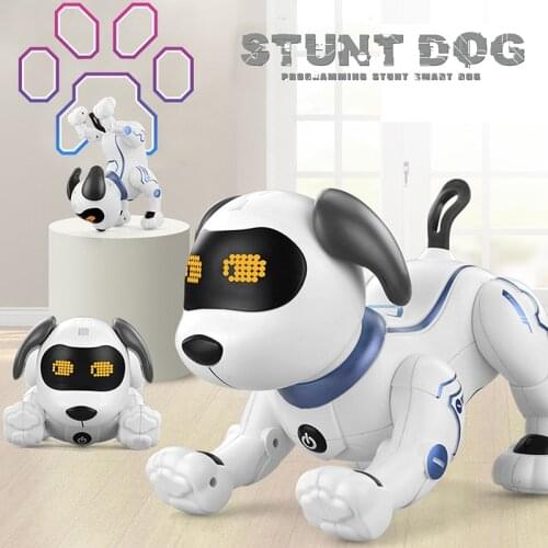 Remote Control RC dog Robotic Stunt Puppy Toys Handstand Push-up Electronic Pets Dancing Programmable Robot With Sound For Kids