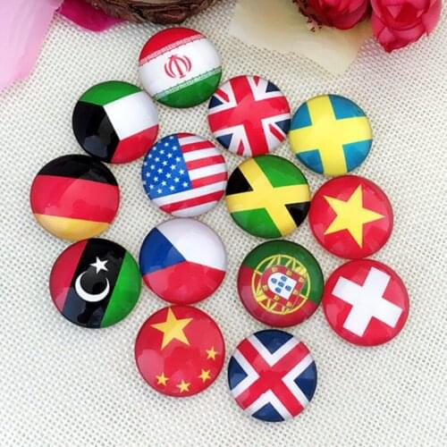 Different Vivid Flag Glass Cabochons Mosaic Printed Glass Dome Cabochons Mosaic Tiles for Crafts