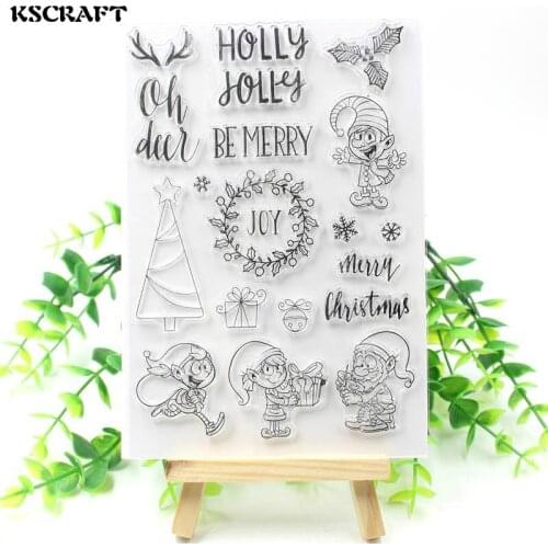 KSCRAFT Merry Christmas Transparent Clear Silicone Stamp/Seal for DIY scrapbooking/photo album Decorative clear stamp sheets 667