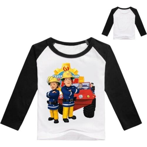 Leisure 2-12 Years Spring Girl Clothes Sam Fireman Boys Shirt Clothing Kids T-shirts Long Sleeves Shirt Children Girls Tops