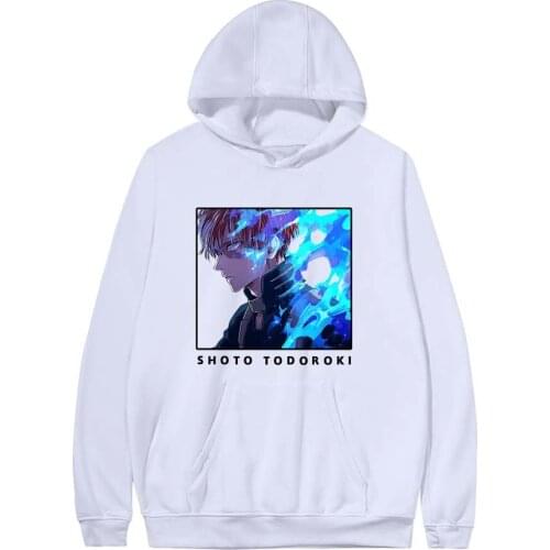 Hoodies Shoto Todoroki Hooded Sweatshirt Japanese Anime My Hero Academia Cosplay Men Women Streetwear Casual Pullover Tops