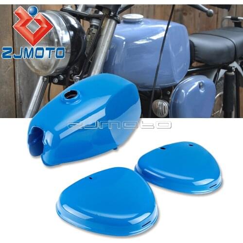 9L Motorcycle Blue Retro Gas Fuel Tank Steel "banana" Oil Box Cafe Racer Petrol Tanks For Simson S50 S51 S70