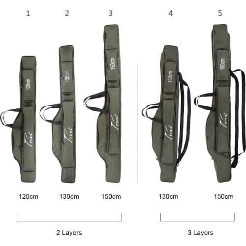 Three/Two Layer Fishing Bag for Fishing Rod Lure Tackle Bag 120cm 130cm 150cm Fishing Tackle Bag Multifunctional fishing rod bag