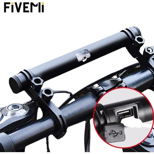 Aluminum Alloy 20cm Bicycle Handlebar Extender With Charging Double Clamp Bracket Mountain Expander Bike MTB Road Bike Support