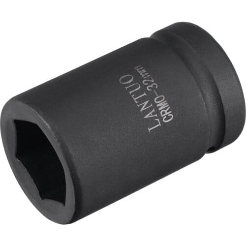 Uxcell 1" Drive by 32mm 6-Point Impact Socket, CR-MO 80mm Length Standard Metric Size for DIY Hand-Making, Automotive Repair