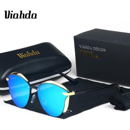 VIAHDA New Polarized Cat Eye Brand Designer Sunglasses Women/Men Classic Oculos De Sol Gafas Retro Eyeglasses