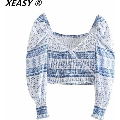 Синие блузки XEASY China At AliExpress