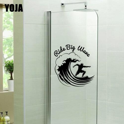 YOJA 25x24.2CM Stylish Room Decorated Surf Wall Sticker Bathroom Shower Decal G2-0300