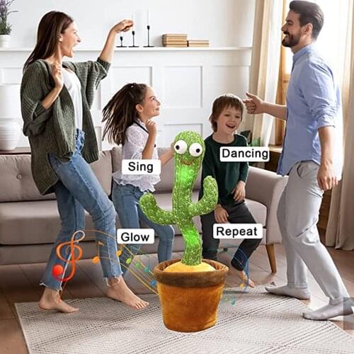Cactus Toy Funny 32cm Electric Dancing Plant Cactus Plush Stuffed Toy with Music for Kids Children Gifts Home Office Decoratio