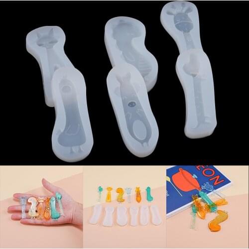 Hair Clip Epoxy Resin Mold Cute Cartoon Animal Hairpin Pendant Silicone Mould For DIY Crafts Jewelry Making Accessories