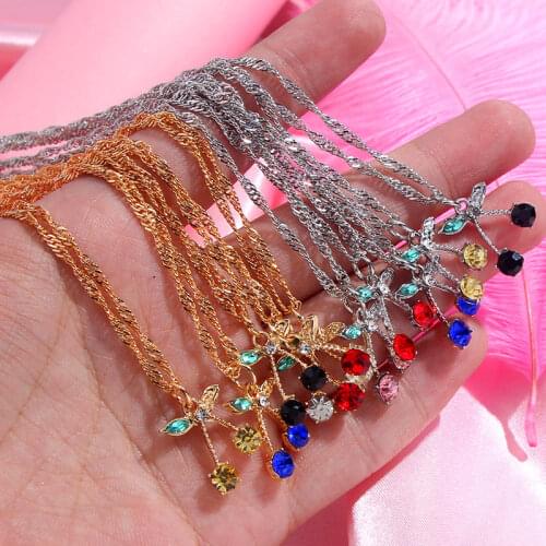 Flatfoosie New Fashion Cherry Pendant Necklace for Women Gold Silver Color Twist Chain Necklace Sweet Cute Fruit Party Jewelry