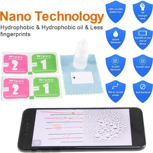 Nano Liquid Screen Protector for All Smartphones Anti Scratch Nano Liquid Glass Screen Protector Tempered Oleophobic with Hardne