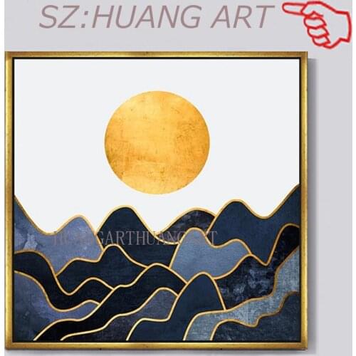 100% Hand Painted Abstract Scenery Mountain Oil Painting On Canvas Wall Art Frameless Picture Decoration For Live Room Home Deco