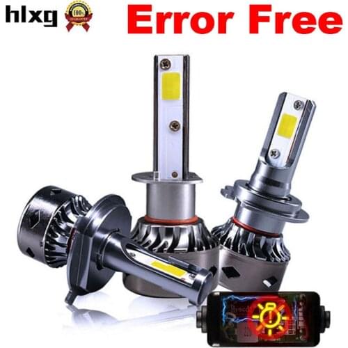 HLXG 2PCS H7 LED Canbus Bulbs H11 H1 H4 Car Headlight 80W 12000LM 6000K 9005 9006 H8 H9 Auto Lights No Error