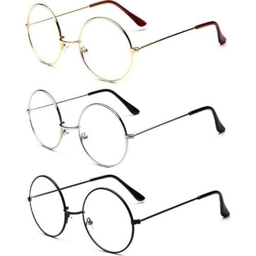 2020 New Classic Vintage Glasses Frame Round Lens Flat Optical Mirror Simple Metal Women / Men Glasses Frame Eyeglass Frame 53mm