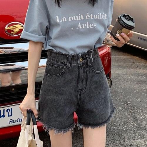 2021 New Fashion Classic Vintage High Waist Solid Denim Shorts Wide Leg Female Casual Summer Ladies Shorts Jeans for Women Z15