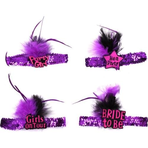 3pcs Event party supplies bachelorette fashion purple favor bride to be headband fun hen wedding party supplies
