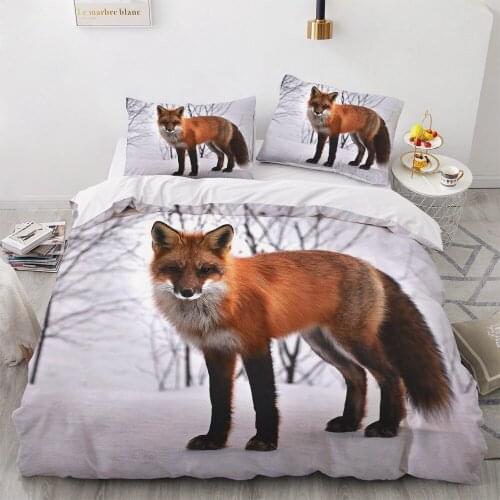 3D Bedding Sets Animal Fox Duvet Quilt Cover Set Comforter Bed Linen Pillowcase King Queen Full 173*230 230*230 Home Texitle
