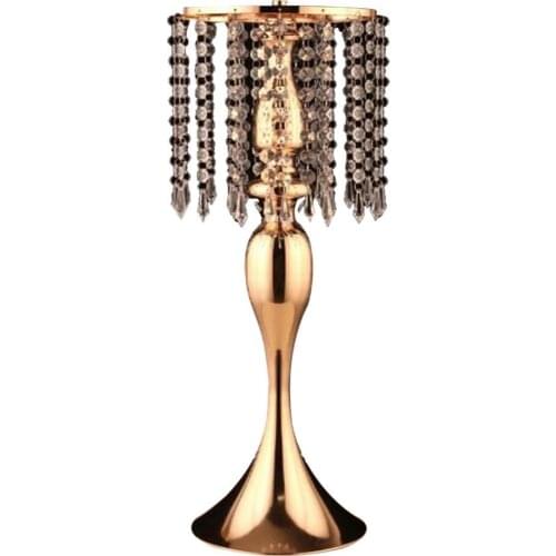 50% Hot Sale Candlestick Flower Candle Holder Candelabra Gold Silver Candle Holder with Tassel Wedding Party Ornament Home Decor