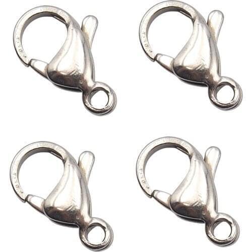50pcs 10/13/15mm SEASHA (316L) Stainless Steel Lobster Claw Snap Clasps DIY Findings for Jewelry Making DIY Supplies Customizing