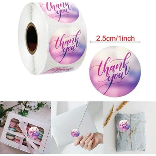 500 pcs Thanks Stickers Adhesives Stationery Cake Cookie Baking Sealed Gift Labels