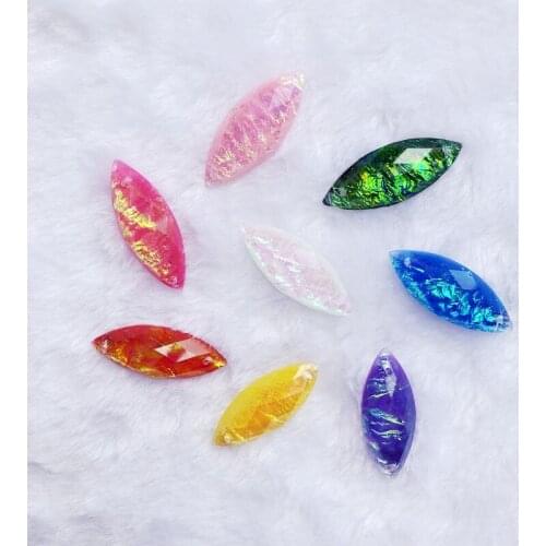 Shine 12*31mm 12pcs Crystal AB Color Resin Rhinestone Sew On Stones Spacer buttons for DIY Garment Jewelry -A22