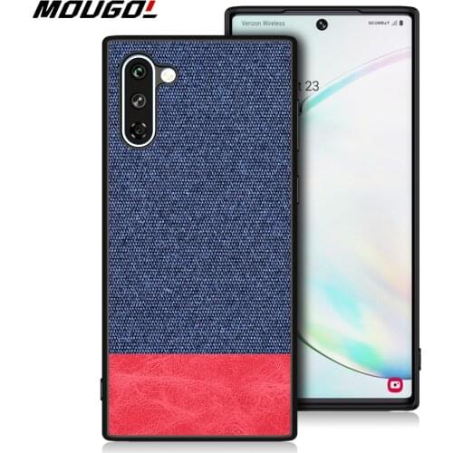 For Samsung Note 10 Plus Phone Case Shockproof Back Cover Cloth Fabric Silicone Soft Edge Protect Case Fabric For Samsung Note10