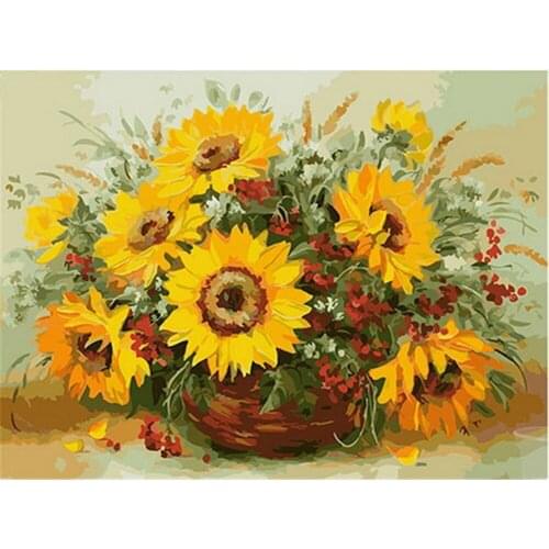 Flowers DIY 11CT Cross Stitch Embroidery Kits Craft Needlework Set Cotton Thread Printed Canvas Home Decoration New Wholesale