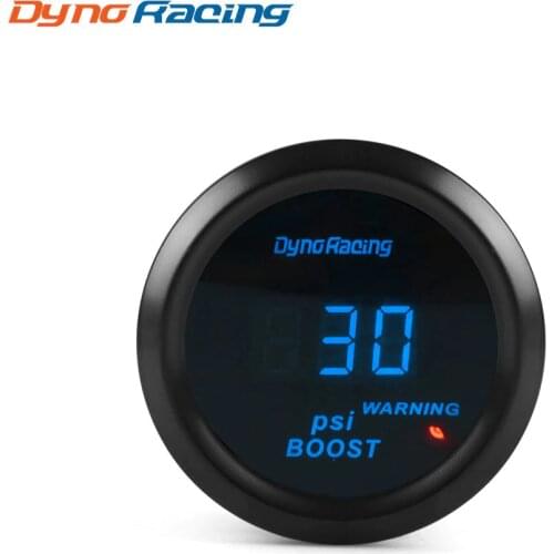Dynoracing 2'' 52MM Turbo Boost gauge -14~30PSI Blue Digital Led Turbo Boost Meter sensor BX101461