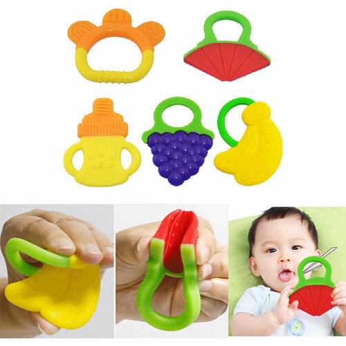 Baby Teether Fruit and Vegetable Shape Teether Silicone 2017 Brand New Baby Dental Care Toothbrush Training Baby Care Silicone