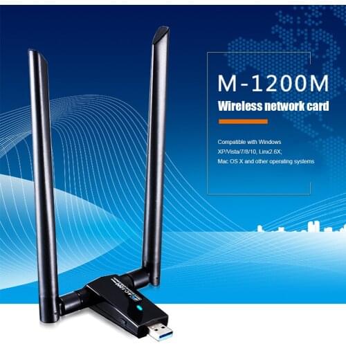 1200M RTL8812AU 2.4 5.8GHz Dual Band USB 3.0 WiFi Receiver Dongle Network Card Desktop Dual band Wireless Wifi Adapter
