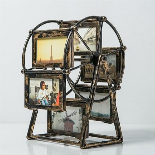 Ferris Wheel Photo Frame European Style Photo Frame Rotary Windmill Picture Frame Desktop Ornament (4-Inch Photo Frame)