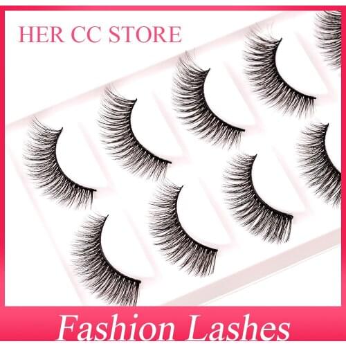 INDIVIDUAL PACKING 5PAIRS 0.07mm 3D SOFT DRAMATIC NATURAL THICK FASHION FALSE EYELASHES HIGH QUALITY MAKUP(1520)