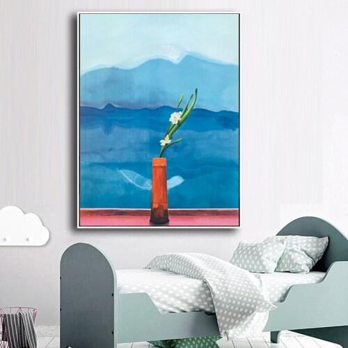 Mount Fuji and Flowers Printed Landscape Canvas Painting Wall Art Prints Canvas Poster Classic Artwork Living Room Home Decor