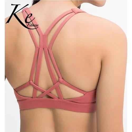 KE new sexy yoga fitness sports bra black white poliester 90% Camisole tube top mesh breathable sport bra women