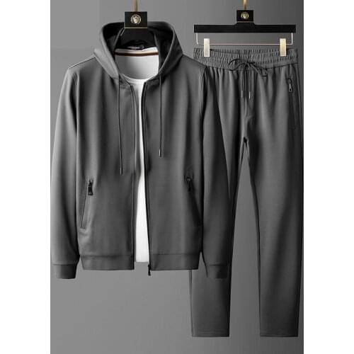 2021 classic Set Mens Autumn High End Light Luxury Fashion Elastic Hooded Men Cardigan Casual Hoodie Plus Size M- 4XL