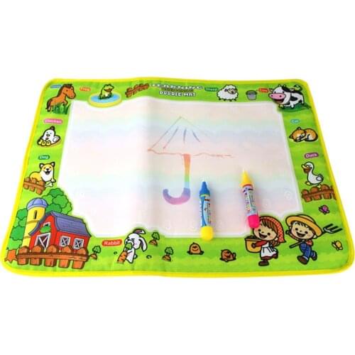 Water Drawing Mat & 2 Pens Water Doodle Mat Writing Doodle Board Coloring Books Water Painting Rug Kids Educational Toys