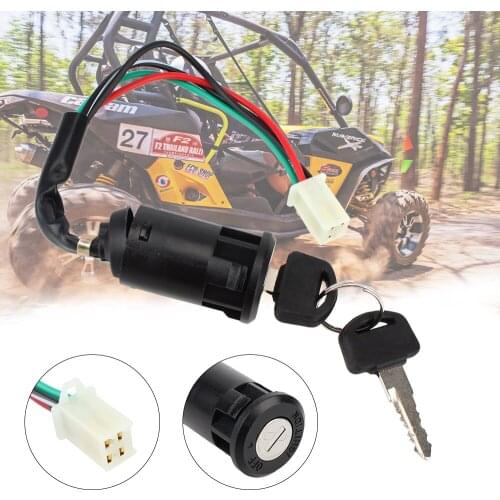LEEPEE 50cc-250cc Motorcycle ATV For Suzuki For Honda With Wire Motorcycle Start Switch Door Locks Ignition Switch Key 1pcs