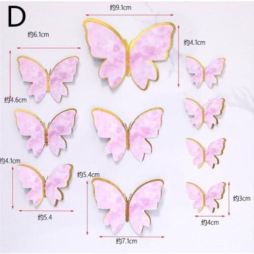 Hot 200pcs/lot Butterflies Cake Toppers for Happy Birthday Cupcake Cake Topper Baby Shower Unicorn Cake Decor