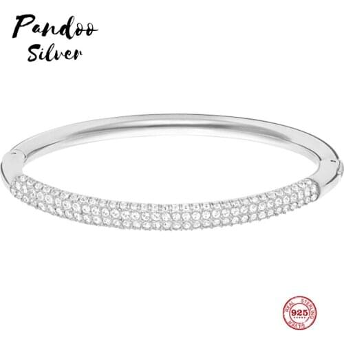 Fashion Charm Pure 925 Silver Original 1:1 Copy, Simple Design Slim And Exquisite Wild Bracelet Female Luxury Jewelry Gifts