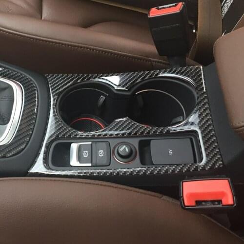 Carbon Fiber Trim Cup Holder Decorative Frame Decal Cover Logo sticker for Audi A4 B8 2009-2016 A5