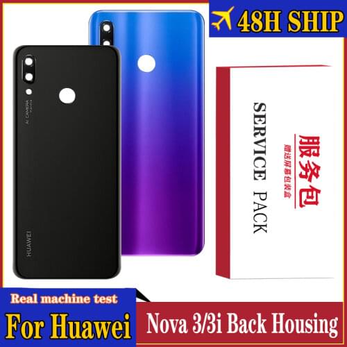 Original Battery Cover for Huawei nova 3 Glass Back housing Replacement Repair Parts Apply to Huawei Nova 3i Rear Cover Repair