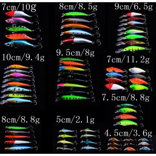 New Arrived 68pcs Mixed Models Isca Artificial Hard Bait Pesca Minnow Fishing lures wobbler crankbait Sharp hooks With 3D eyes
